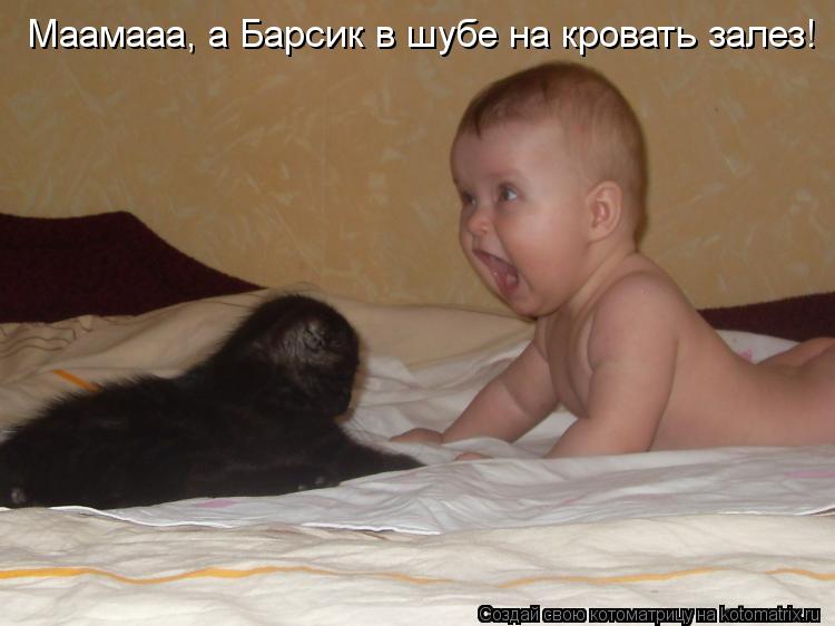 Маамааа, а Барсик в шубе на кровать залез!... Котоматрица: Маамааа, а Барсик в шубе на кровать залез!