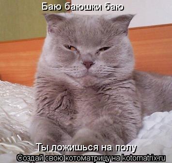 Баю баюшки баю Ты ложишься на полу... Котоматрица: Баю баюшки баю Ты ложишься на полу