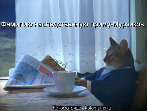 Фамилию наследственную приму-Мурзиков.... Котоматрица: Фамилию наследственную приму-Мурзиков.