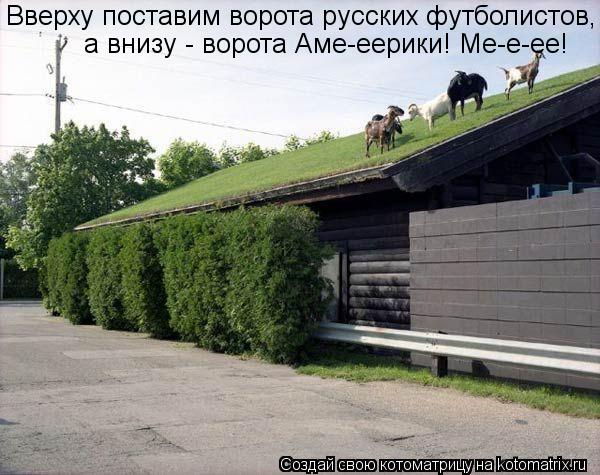 Вверху поставим ворота русских футболистов, а внизу - ворота Аме-еерики! Ме-е-ее!... Котоматрица: Вверху поставим ворота русских футболистов, а внизу - ворота Аме-еерики! Ме-е-ее!