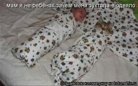 Котоматрица: мам я не ребёнак зачем меня зуктала в одеяло