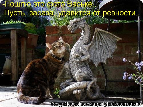 -Пошлю это фото Ваське... Пусть, зараза, удавится от ревности...... Котоматрица: -Пошлю это фото Ваське... Пусть, зараза, удавится от ревности...