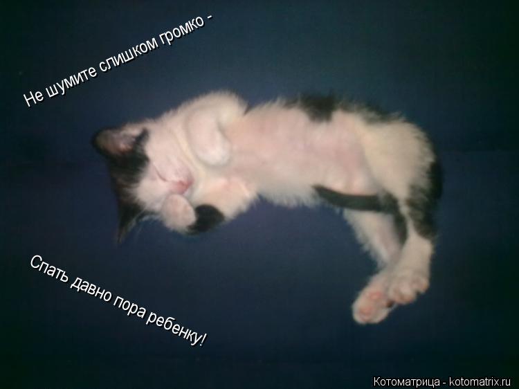 Котоматрица: Не шумите слишком громко - Спать давно пора ребенку!