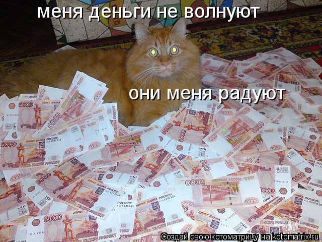 меня деньги не волнуют они меня радуют... Котоматрица: меня деньги не волнуют они меня радуют