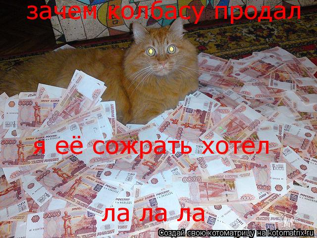 Котоматрица: зачем колбасу продал ла ла ла я её сожрать хотел
