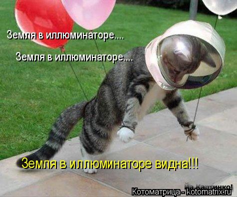 Котоматрица: Земля в иллюминаторе.... Земля в иллюминаторе.... Земля в иллюминаторе видна!!!