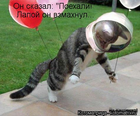Котоматрица: Он сказал: "Поехали!" Лапой он взмахнул...