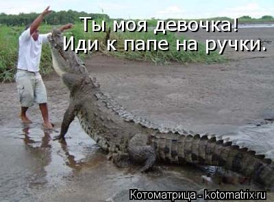 Котоматрица: Ты моя девочка! Иди к папе на ручки.