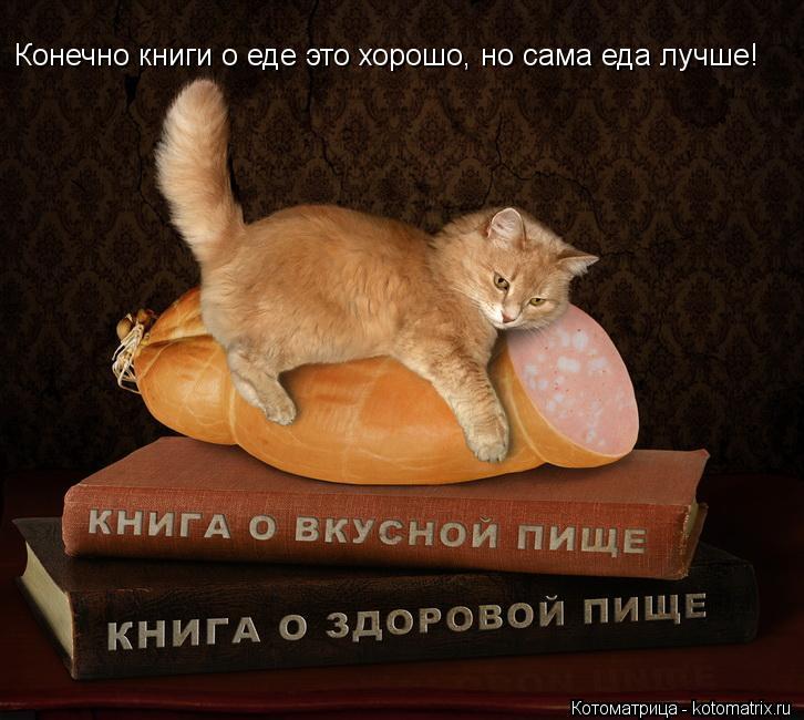 Котоматрица: Конечно книги о еде это хорошо, но сама еда лучше!