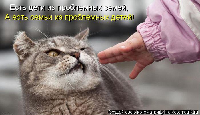 Есть дети из проблемных семей, А есть семьи из проблемных детей!... Котоматрица: Есть дети из проблемных семей, А есть семьи из проблемных детей!