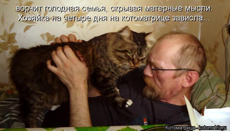 ворчит голодная семья, скрывая матерные мысли. Хозяйка на четыре дня на котоматрице зависла...... Котоматрица: ворчит голодная семья, скрывая матерные мысли. Хозяйка на четыре дня на котоматрице зависла...