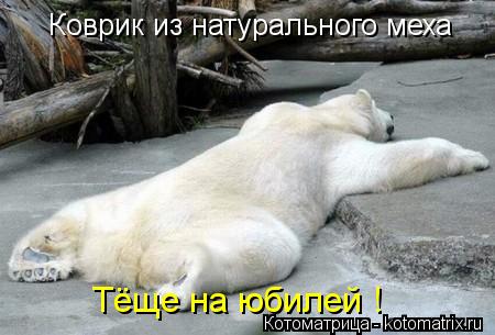 Коврик из натурального меха Тёще на юбилей !... Котоматрица: Коврик из натурального меха Тёще на юбилей !