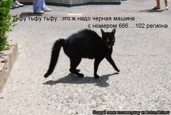 Тьфу тьфу тьфу...это ж надо черная машина с номером 666....102 региона... Котоматрица: Тьфу тьфу тьфу...это ж надо черная машина с номером 666....102 региона