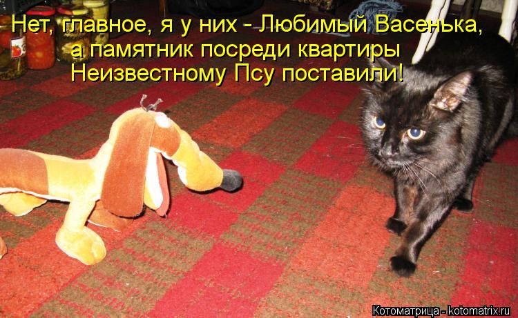 Нет, главное, я у них - Любимый Васенька, а памятник посреди квартиры Неизвестному Псу поставили!... Котоматрица: Нет, главное, я у них - Любимый Васенька, а памятник посреди квартиры Неизвестному Псу поставили!