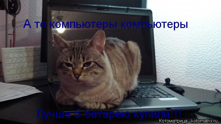 А то компьютеры компьютеры Лучше б батарею купили!!!... Котоматрица: А то компьютеры компьютеры Лучше б батарею купили!!!