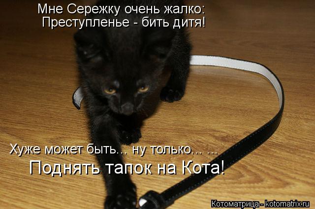 Мне Сережку очень жалко: Преступленье - бить дитя! Поднять тапок на Кота! Хуже может быть... ну тольк... Котоматрица: Мне Сережку очень жалко: Преступленье - бить дитя! Поднять тапок на Кота! Хуже может быть... ну только... ...