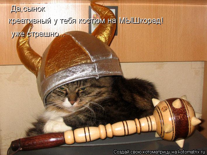 Да,сынок креативный у тебя костюм на МЫШкорад! уже страшно...... Котоматрица: Да,сынок креативный у тебя костюм на МЫШкорад! уже страшно...