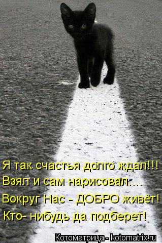 Я так счастья долго ждал!!! Взял и сам нарисовал.... Вокруг Нас - ДОБРО живёт! Кто- нибудь да подбере... Котоматрица: Я так счастья долго ждал!!! Взял и сам нарисовал.... Вокруг Нас - ДОБРО живёт! Кто- нибудь да подберет!