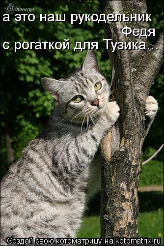 с рогаткой для Тузика... а это наш рукодельник Федя... Котоматрица: с рогаткой для Тузика... а это наш рукодельник Федя