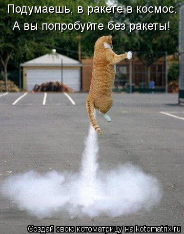 Подумаешь, в ракете в космос. А вы попробуйте без ракеты!... Котоматрица: Подумаешь, в ракете в космос. А вы попробуйте без ракеты!