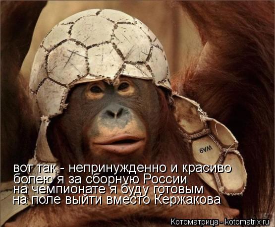 вот так - непринужденно и красиво болею я за сборную России на чемпионате я буду готовым на поле выйт... Котоматрица: вот так - непринужденно и красиво болею я за сборную России на чемпионате я буду готовым на поле выйти вместо Кержакова