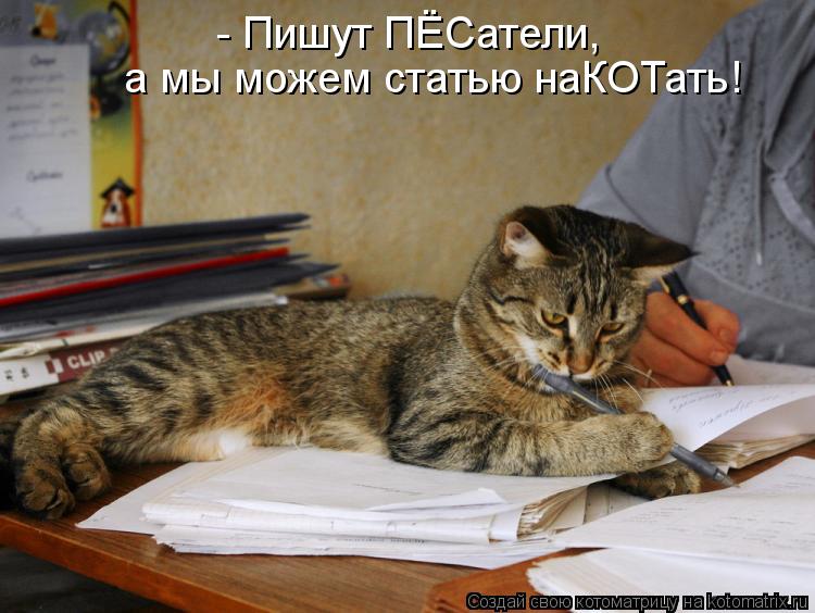 Котоматрица: - Пишут ПЁСатели, а мы можем статью наКОТать!