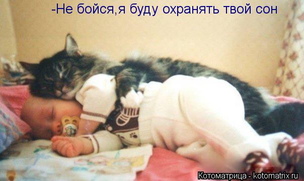 Котоматрица: -Не бойся,я буду охранять твой сон