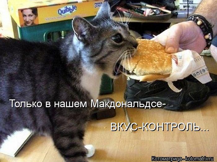 Котоматрица: Только в нашем Макдональдсе- ВКУС-КОНТРОЛЬ...