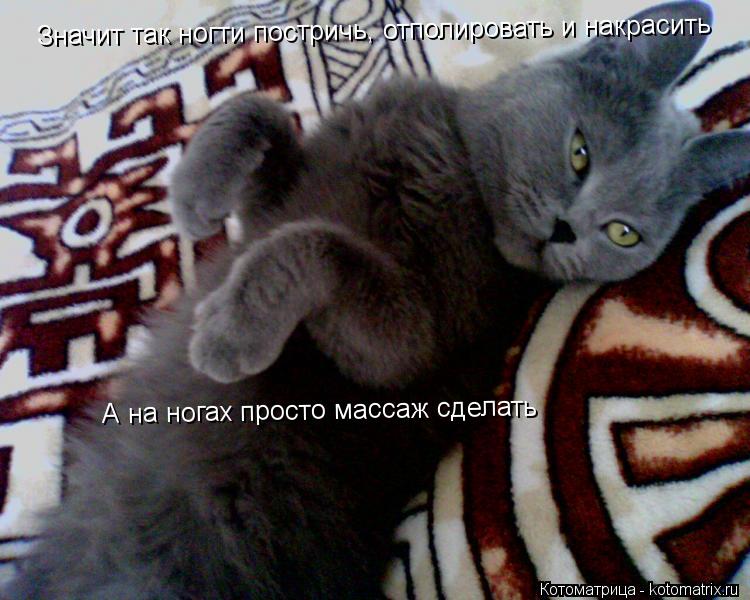 Котоматрица: Значит так ногти постричь, отполировать и накрасить А на ногах просто массаж сделать