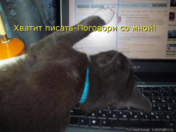Котоматрица: Хватит писать-Поговори со мной!