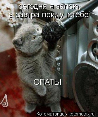 Котоматрица: сегодня я запою, а завтра приду к тебе СПАТЬ!