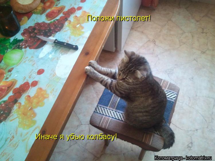 Котоматрица: Положи пистолет! Иначе я убью колбасу!