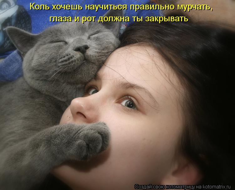 Котоматрица: Коль хочешь научиться правильно мурчать, глаза и рот должна ты закрывать