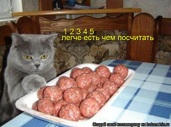Котоматрица: легче есть чем посчитать 1 2 3 4 5