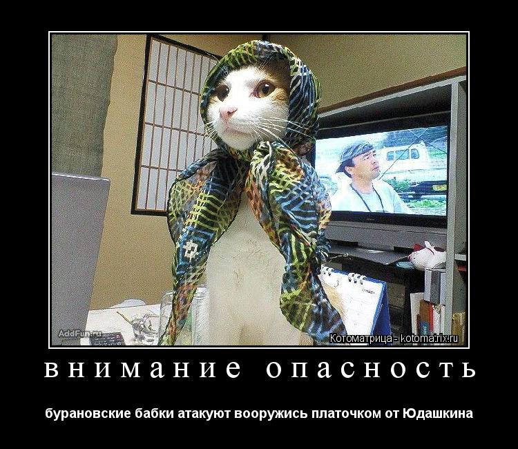 Котоматрица: внимание опасность бурановские бабки атакуют вооружись платочком от Юдашкина