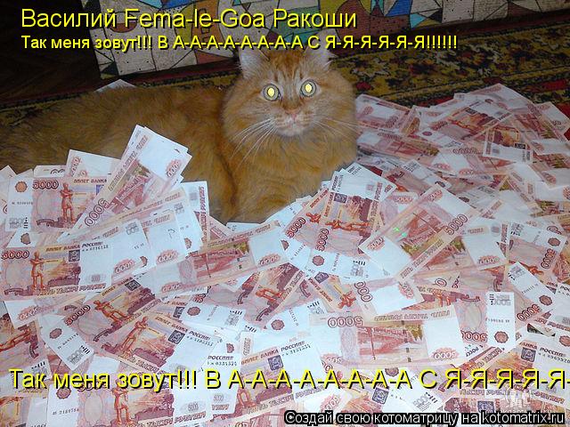 Котоматрица: Василий Fema-le-Goa Ракоши Так меня зовут!!! В А-А-А-А-А-А-А-А С Я-Я-Я-Я-Я-Я!!!!!! Так меня зовут!!! В А-А-А-А-А-А-А-А С Я-Я-Я-Я-Я-Я!!!!!!