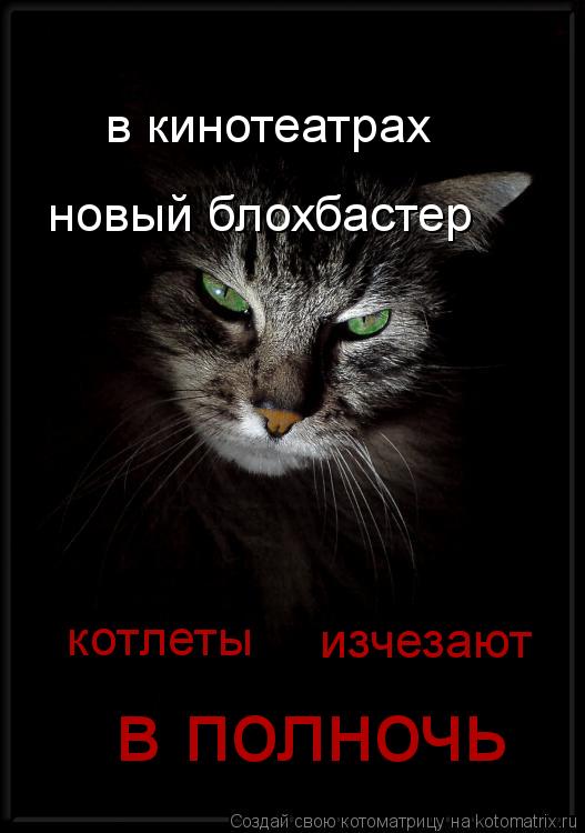 Котоматрица: новый блохбастер котлеты  в кинотеатрах изчезают в полночь