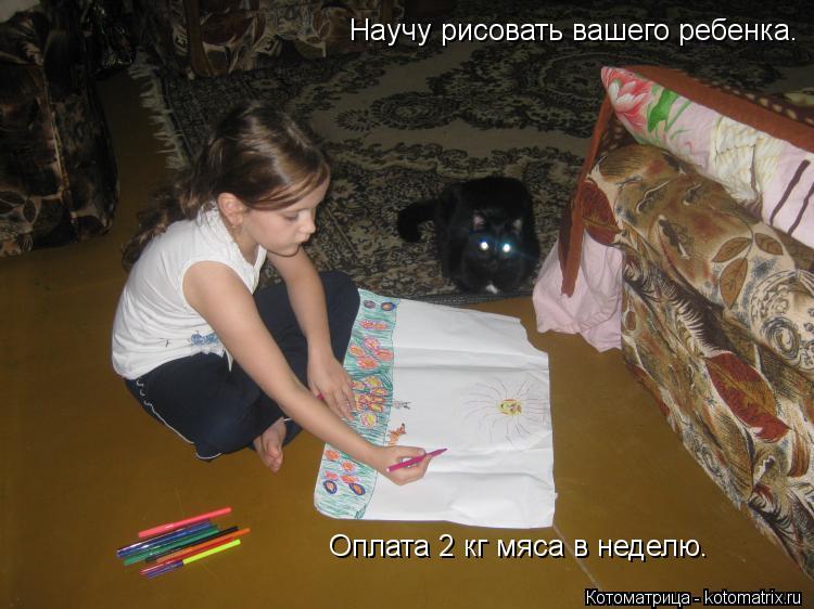Котоматрица: Научу рисовать вашего ребенка.  Оплата 2 кг мяса в неделю.