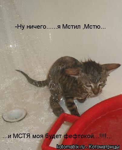 Котоматрица: -Ну ничего......я Мстил ,Мстю... ...и МСТЯ моя будет фефтокой...!!!!...