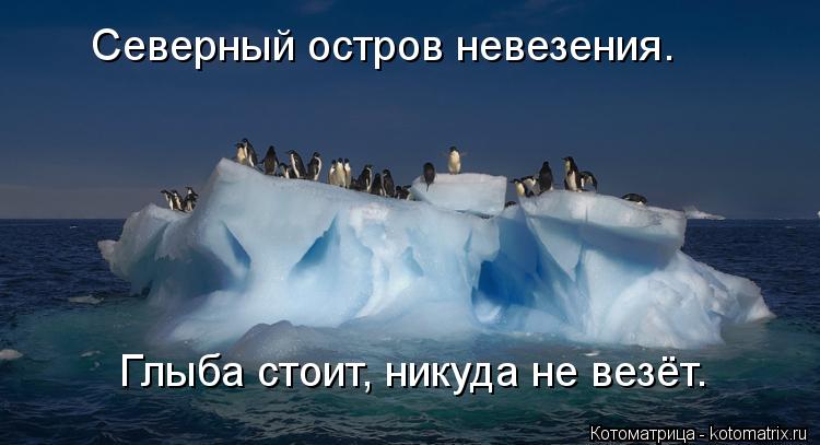 Котоматрица: Северный остров невезения.  Глыба стоит, никуда не везёт.