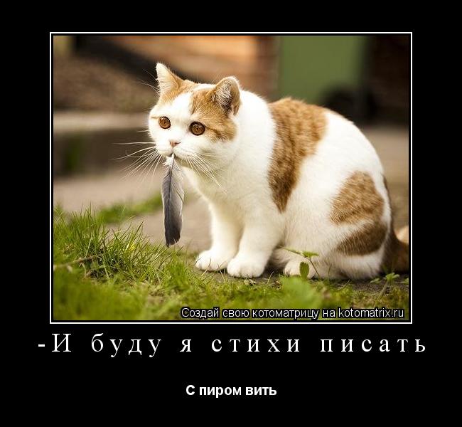Котоматрица: -И буду я стихи писать С пиром вить