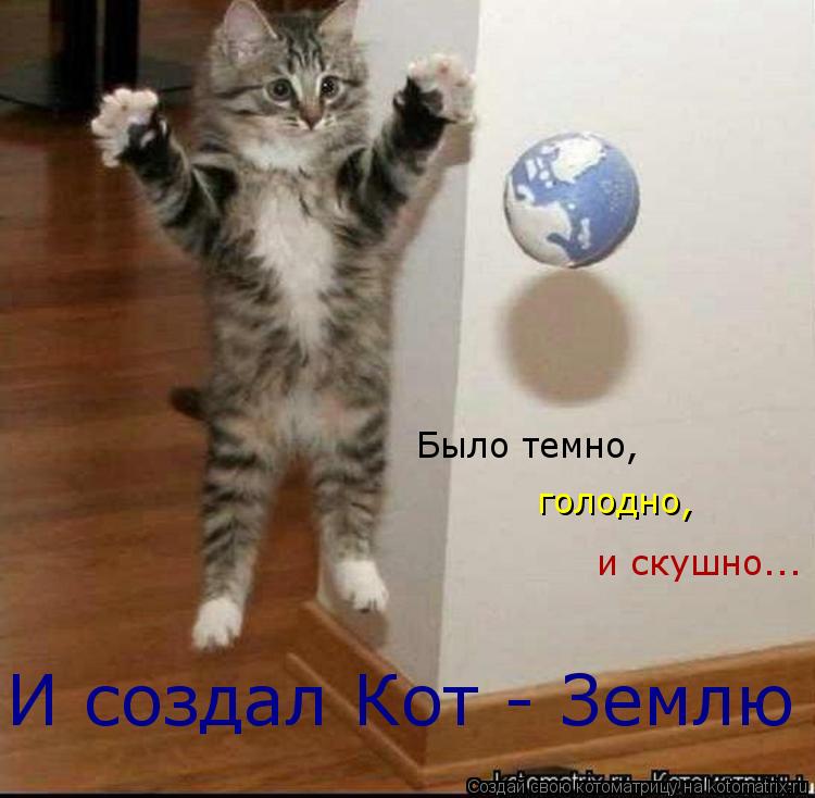 Котоматрица: Было темно, голодно, и скушно... И создал Кот - Землю