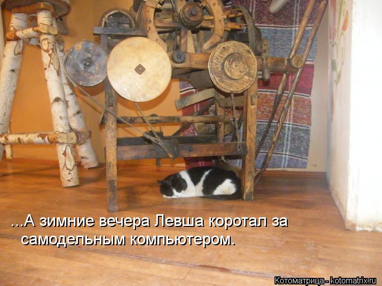 ...А зимние вечера Левша коротал за самодельным компьютером.... Котоматрица: ...А зимние вечера Левша коротал за самодельным компьютером.