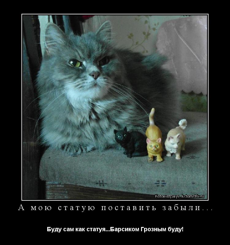 А мою статую поставить забыли... Буду сам как статуя...Барсиком Грозным буду!... Котоматрица: А мою статую поставить забыли... Буду сам как статуя...Барсиком Грозным буду!