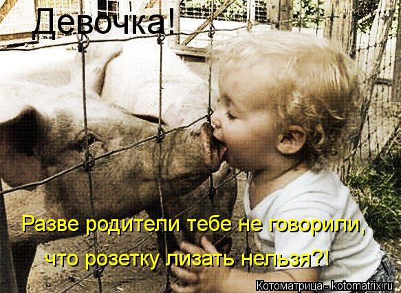 Девочка! Разве родители тебе не говорили, что розетку лизать нельзя?!... Котоматрица: Девочка! Разве родители тебе не говорили, что розетку лизать нельзя?!
