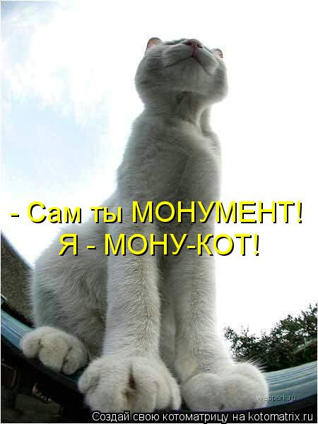 Котоматрица: - Сам ты МОНУМЕНТ! Я - МОНУ-КОТ!