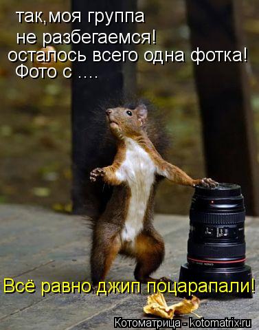 так,моя группа не разбегаемся! осталось всего одна фотка! Фото с .... Всё равно джип поцарапали!... Котоматрица: так,моя группа не разбегаемся! осталось всего одна фотка! Фото с .... Всё равно джип поцарапали!