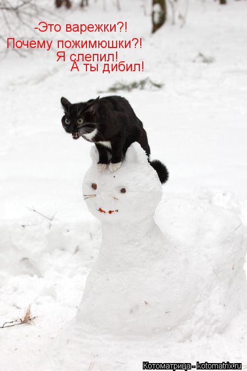 -Это варежки?! Почему пожимюшки?! Я слепил! А ты дибил!... Котоматрица: -Это варежки?! Почему пожимюшки?! Я слепил! А ты дибил!
