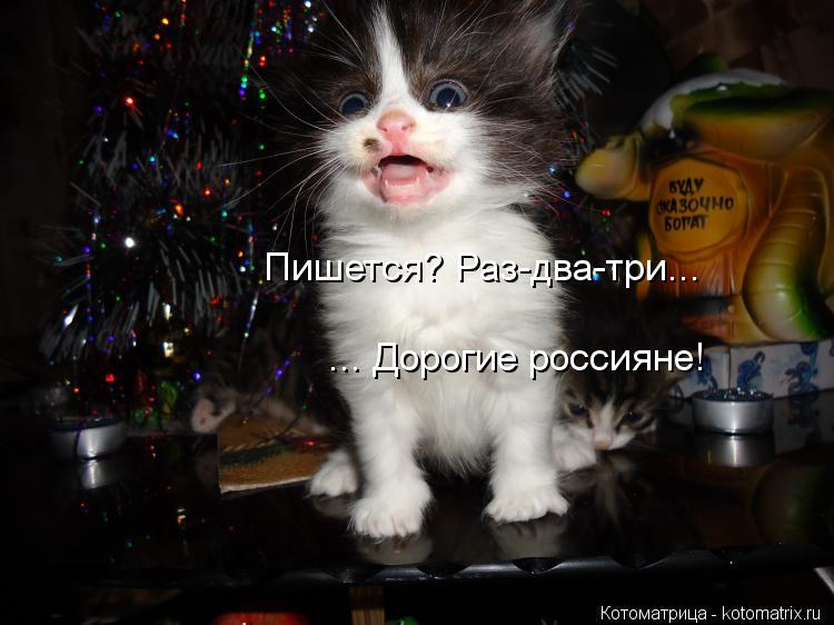 Пишется? Раз-два-три... ... Дорогие россияне!... Котоматрица: Пишется? Раз-два-три... ... Дорогие россияне!