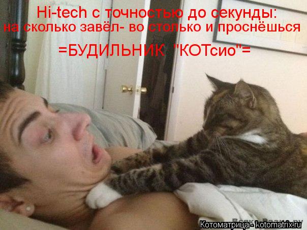 на сколько завёл- во столько и проснёшься =БУДИЛЬНИК "КОТсио"= Hi-tech с точностью до секунды:... Котоматрица: на сколько завёл- во столько и проснёшься =БУДИЛЬНИК "КОТсио"= Hi-tech с точностью до секунды: